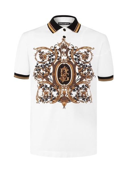  Polo Dolce Trắng G8Kf5T Hh7Yx Cổ Đen Vàng 