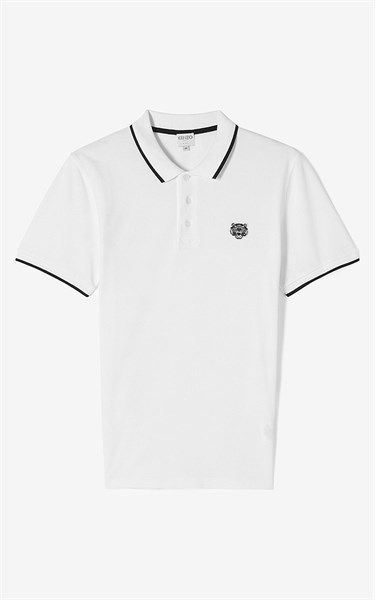  Polo Kenzo Trắng Kẻ Cổ Đen 5P0001 4Ba01 