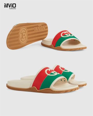  Dép Gucci Be Vạt Cờ 655265 160 