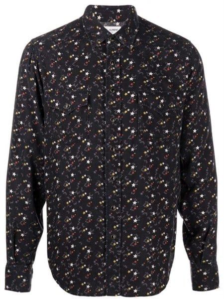  Sơ Mi Saint Laurent Đen Hoạ Tiết Sao Màu 597059 Y01F1 