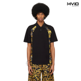  Polo Versace Đen Hoạ Tiết Vàng 2 Bên 74GAG627 