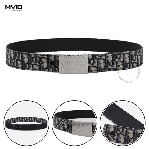  Belt Dior Dây Obilique Mặt Bạc 4424RUTAM 