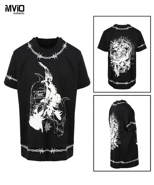  Phông Givenchy Đen Oversize Hoạ Tiết Bm71663Y6B001 