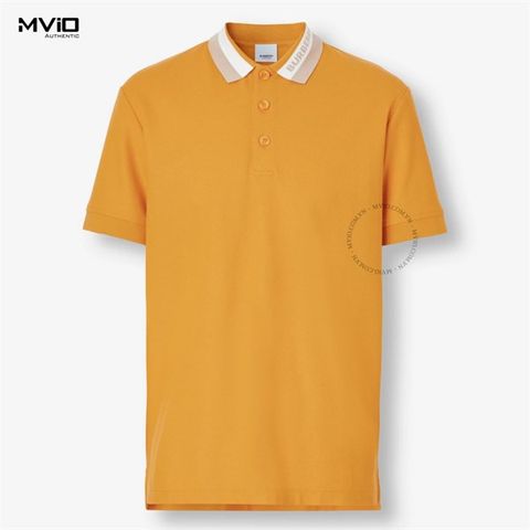  Polo Burberry Vàng Nhạt Cổ Nâu Trắng 8055407 