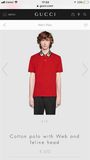  Polo Gucci Đỏ Thêu Cổ Hổ 545714 Xjagu 6057 