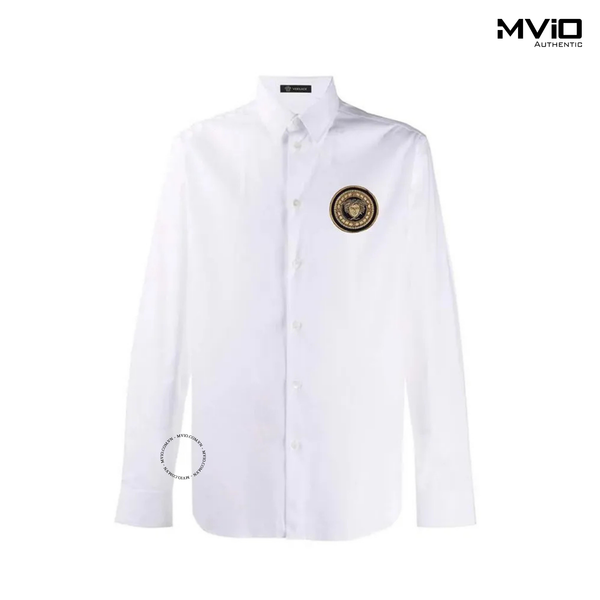  Sơ Mi Versace Trắng Logo Medusa Thêu 702652305298 