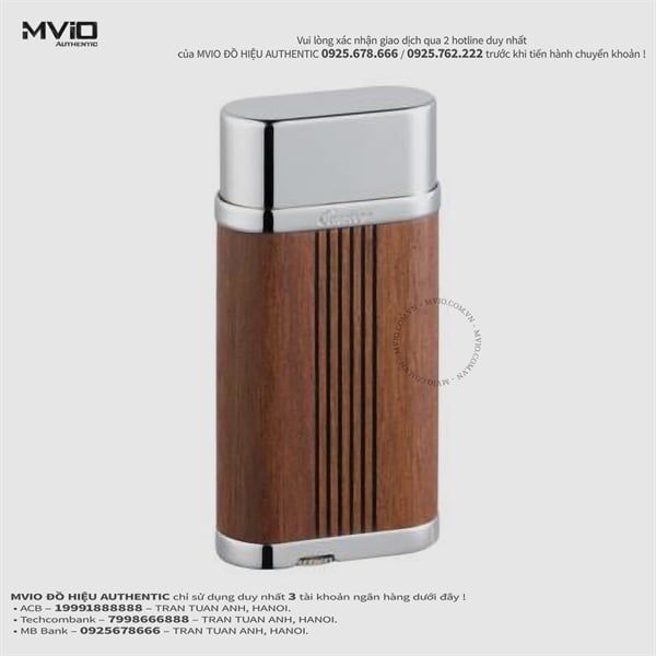  Máy Lửa Cartier Bạc Thân Gỗ CA120195 