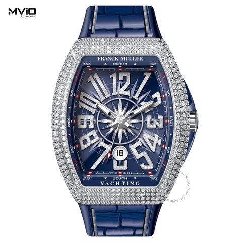  Đồng Hồ Franck Muller Vanguard Yachting Steel Full Diamonds 