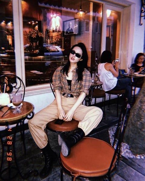  Sơ Mi Burberry Dài Tay Kẻ Vintage Nữ 