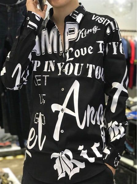  Sơ Mi Dillo Đen Chữ Trắng 