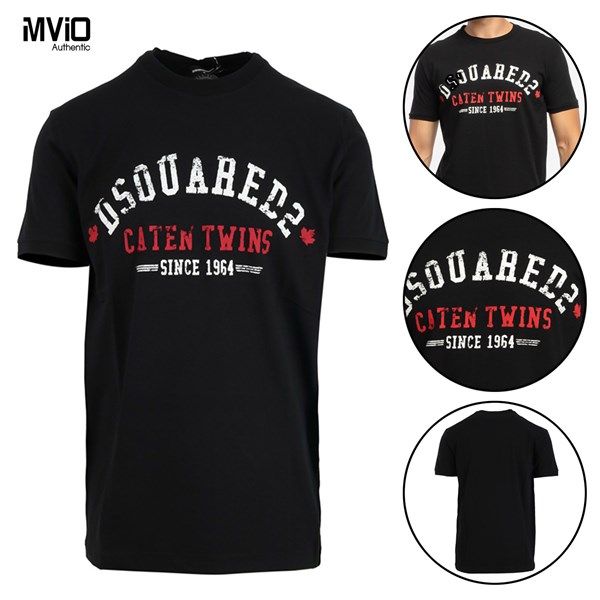 Phông Dsquared2 Đen Chữ Đỏ Caten Twin Since 1964 S71Gd1085 