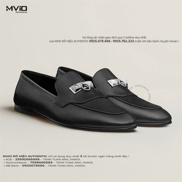  Loafer Hermes Đen Khoá Móc H202892ZA01420 