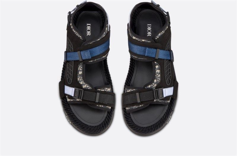 Dép Sandal Dior Vải Vân Obilique 3Sa094Ziy 