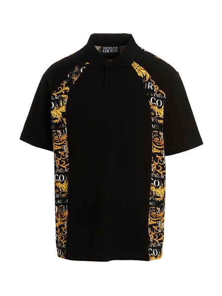 Polo Versace Đen Hoạ Tiết Vàng 2 Bên 74GAG627