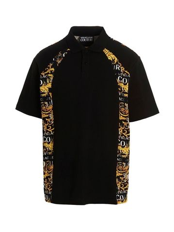  Polo Versace Đen Hoạ Tiết Vàng 2 Bên 74GAG627 