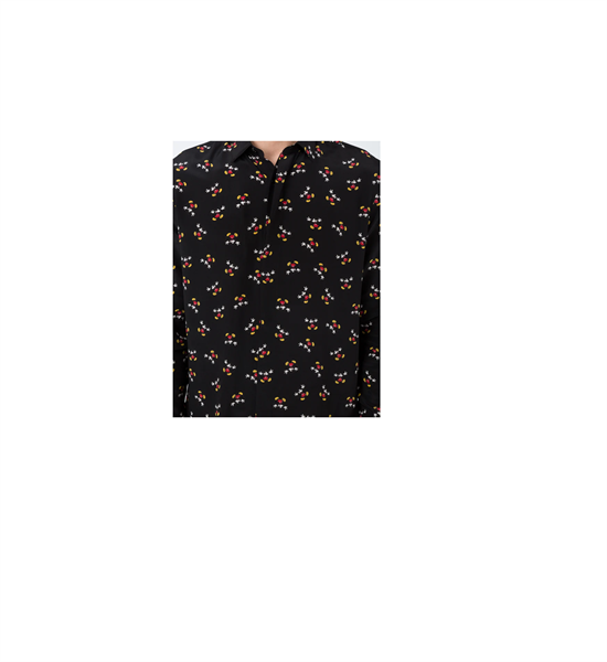  Sơ Mi Saint Laurent Đen Dài Tay Mickey 528009 Y362T 