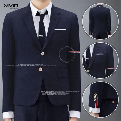  Blazer Thom Browne Navy Tay Viền Kẻ 1 Bên MJC187A 02872 415 