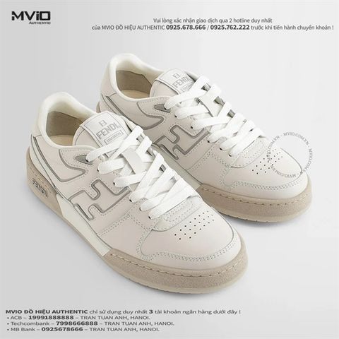  Sneaker Fendi Trắng Logo FF Viền Xám 7E1643AOMN F1NM8 