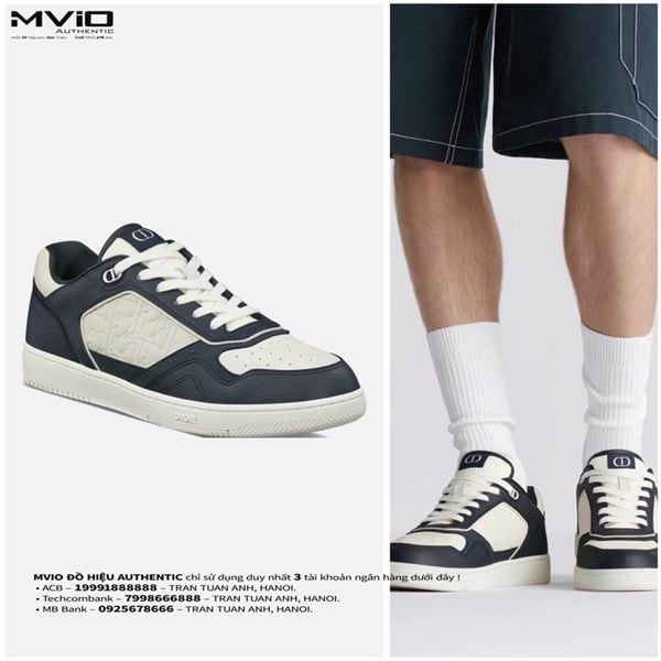  Sneaker Dior B27 Navy Vân Oblique Chìm 3SN272ZAY_H528 