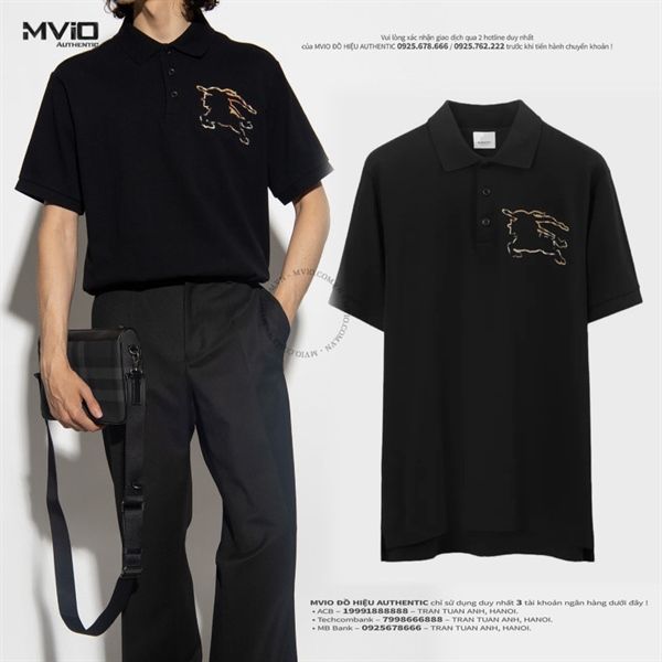 Polo Burberry Đen Logo Ngựa 8070682 