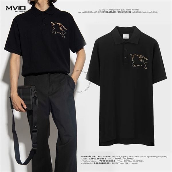  Polo Burberry Đen Logo Ngựa 8070682 