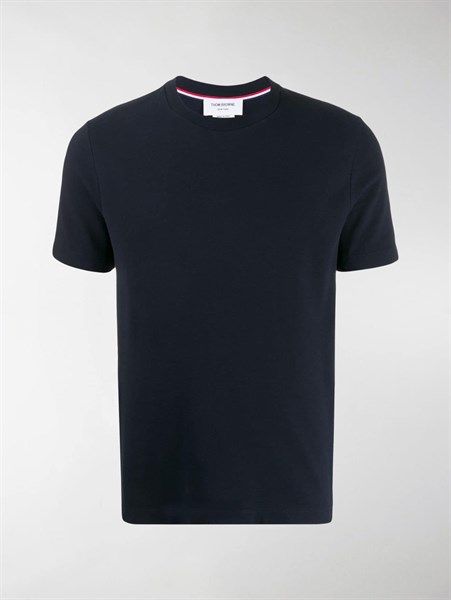  Phông Thom Browne Navy Kẻ Sườn Trắng Mjs123A00050 