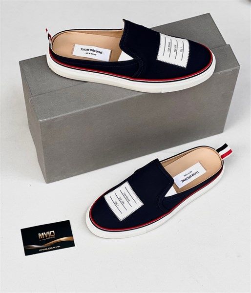  Slip On Thom Browne Navy Đạp Gót MFL025B 00249 282 