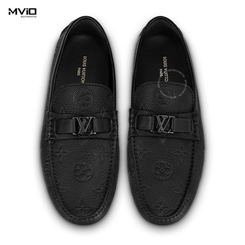  Moccasin Louis Vuitton Đen Vân Monogram Chìm 1AAN2N 