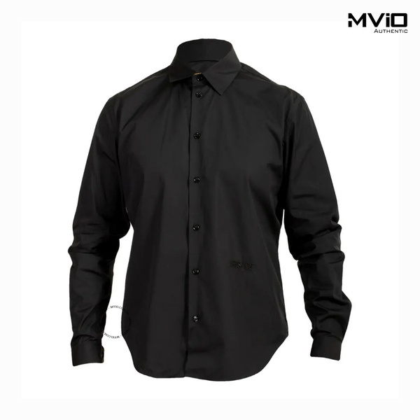  Sơ Mi Versace Đen Dài Tay Viền Cổ & Tay Hoạ Tiết 1014376 1A10591 