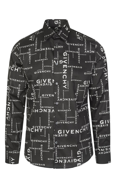 Sơ Mi Givenchy Dài Tay Đen Chữ BM60F612DS - MVIO
