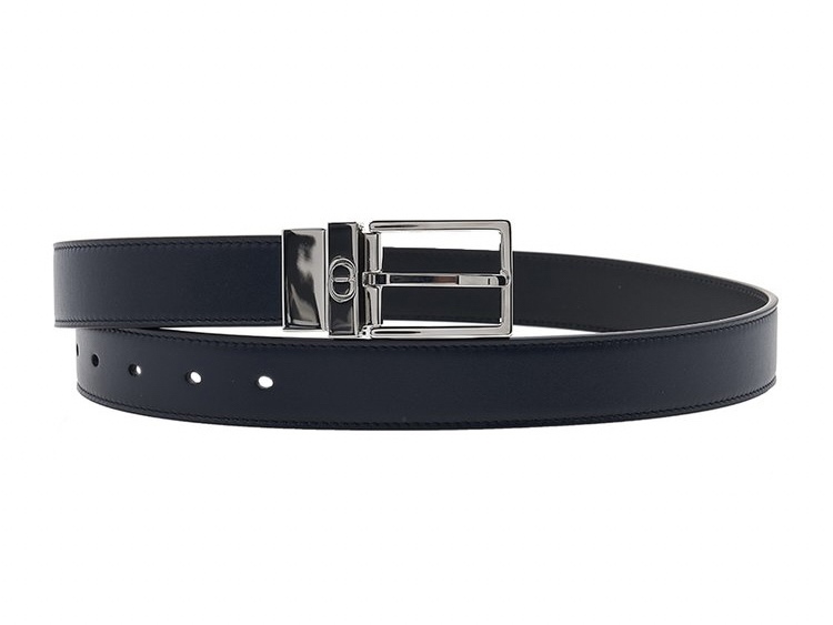 Belt Dior Khoá Bạc Dây Đen Navy 3.5 4435PLVVZH