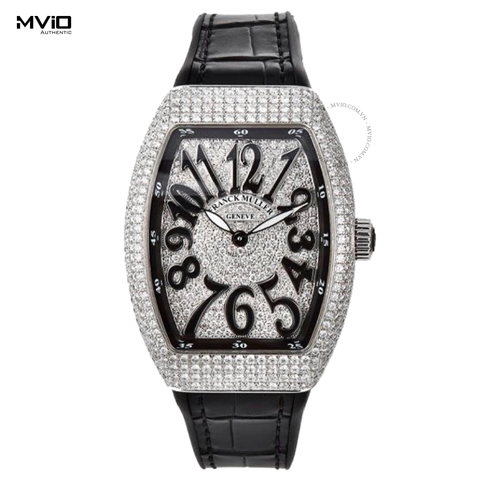  Đồng Hồ Franck Muller Vanguard V32 Steel Black Full Diamonds 