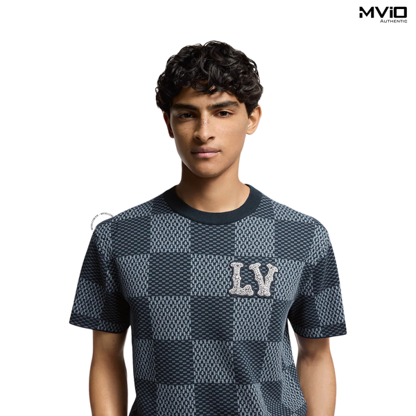  Phông Louis Vuitton Xanh Damier Logo Đá Cườm 1AGHTK 