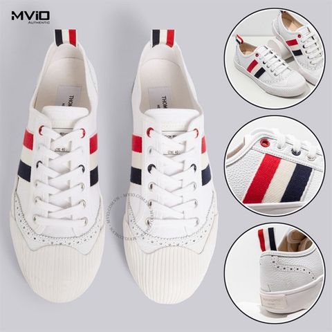  Sneaker Thom Browne Trắng Vạt Cờ MFD131B 01588/100 