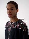  Phông Marcelo Burlon Đen Cánh Trắng Đỏ Cmaa018E19001008 