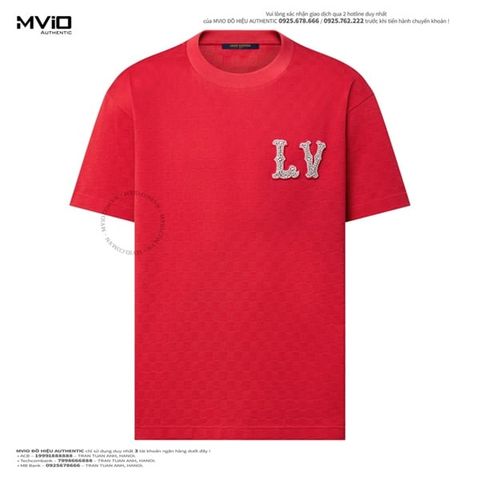  Phông Louis Vuitton Đỏ Damier Logo LV Đính Đá 1AFJED 