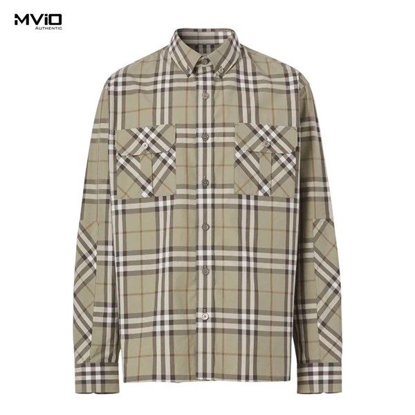  Sơ Mi Burberry Dài Tay Xanh Dark Tone IP Check 8044218 1003 
