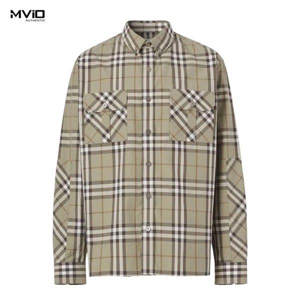  Sơ Mi Burberry Dài Tay Xanh Dark Tone IP Check 8044218 1003 