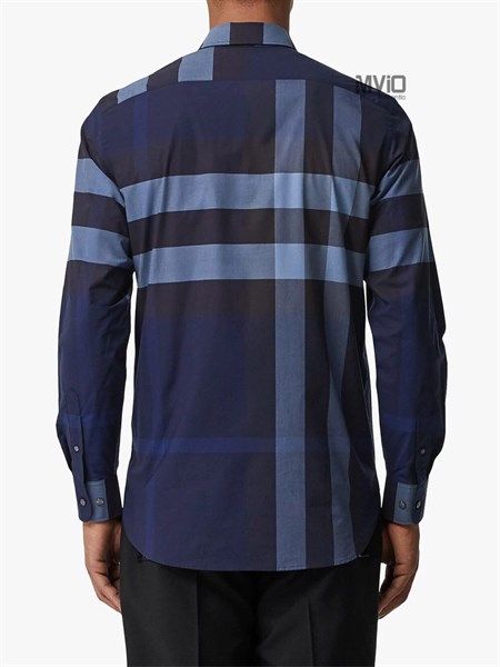  Sơ Mi Burberry Dài Tay Xanh Navy Ip 8011404 