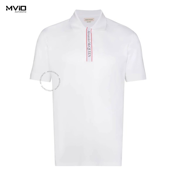 Polo Alexander Mcqueen Trắng Vạt Cổ 642660 QRX77 091D