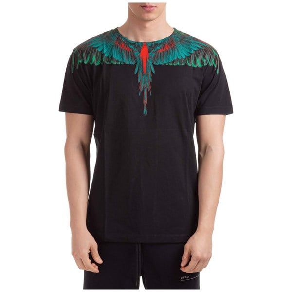  Phông Marcelo Burlon Đen Cánh Xanh Đỏ Cmaa018R20Jer0051055 