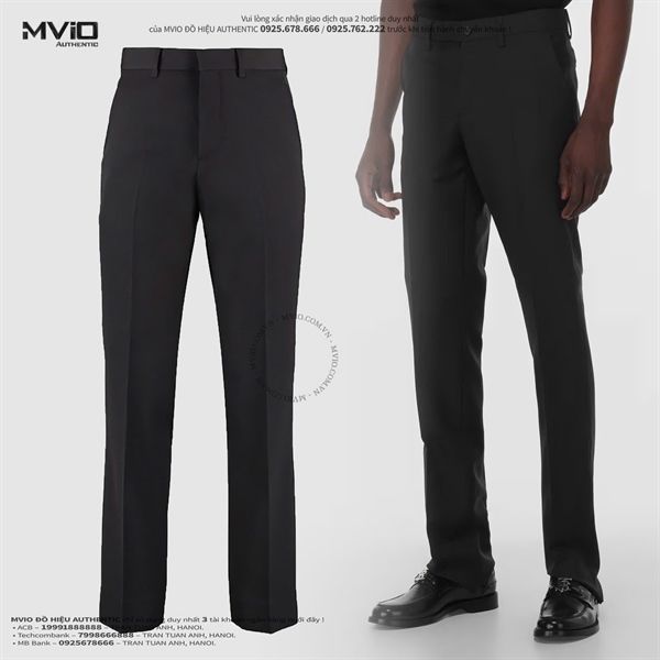  Quần Vải Burberry Đen Virrgin Wool 8045466 