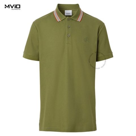  Polo Burberry Xanh Green Cổ Viền 8064206 