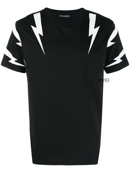  Phông Neil Barret Đen Sét Trắng Fit Slim Pbjt553S M508S 