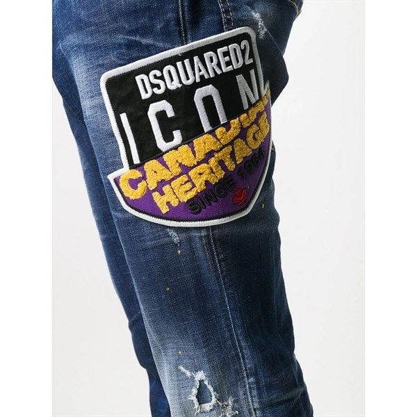  Jean Dsquared Xanh Skater Thêu Tag Da Canadiar S79La0018 