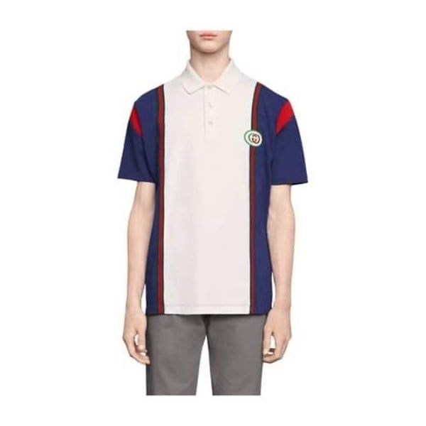  Polo Gucci Xanh Trắng Logo Gg Ngực 560512 Xjatw 