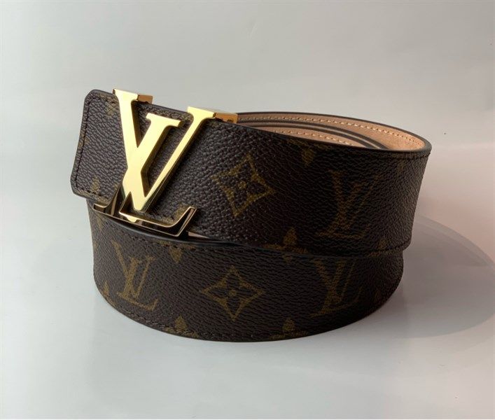  Belt Louis Vuitton Nâu Vân Mono Mặt Gold 