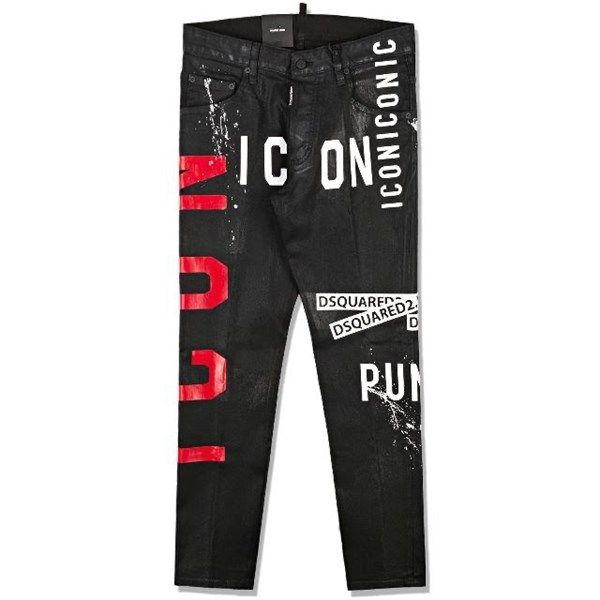  Jean Dsquared2 Đen Skater Print Icon S74Lb0463 