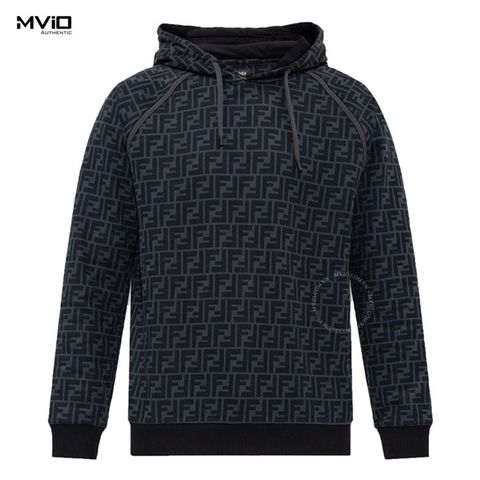  Nỉ Hoodie Fendi Đen Vân FF FY0945 A6ZT 