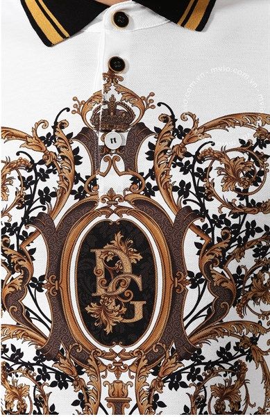  Polo Dolce Trắng G8Kf5T Hh7Yx Cổ Đen Vàng 